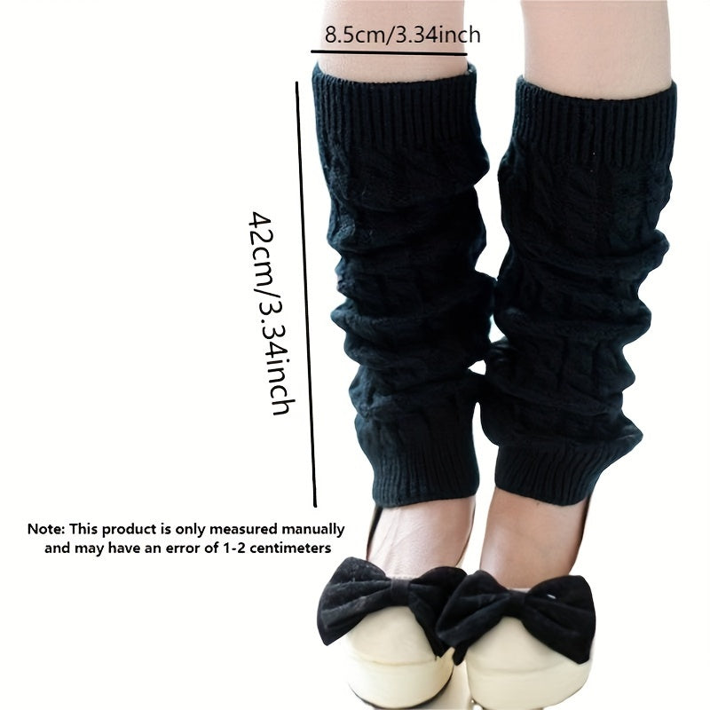 Women's Knitted Foot Cover Twist Pattern Wool Leg Protection Boot Cover