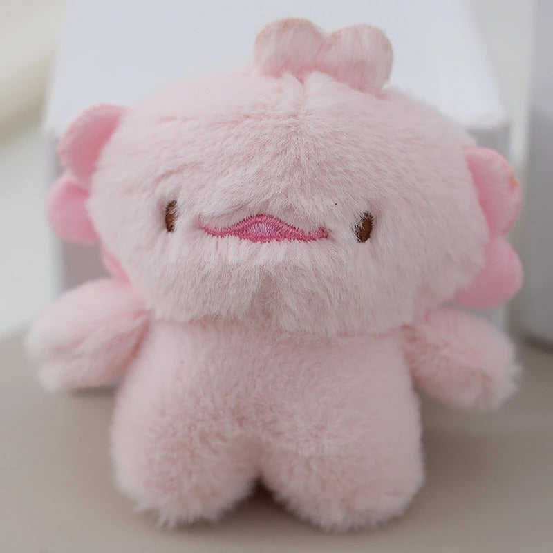 Peach Pink Plush Ocean Animal Keychain Soft & Expressive with Fluffy Ears