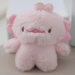 Peach Pink Plush Ocean Animal Keychain Soft & Expressive with Fluffy Ears