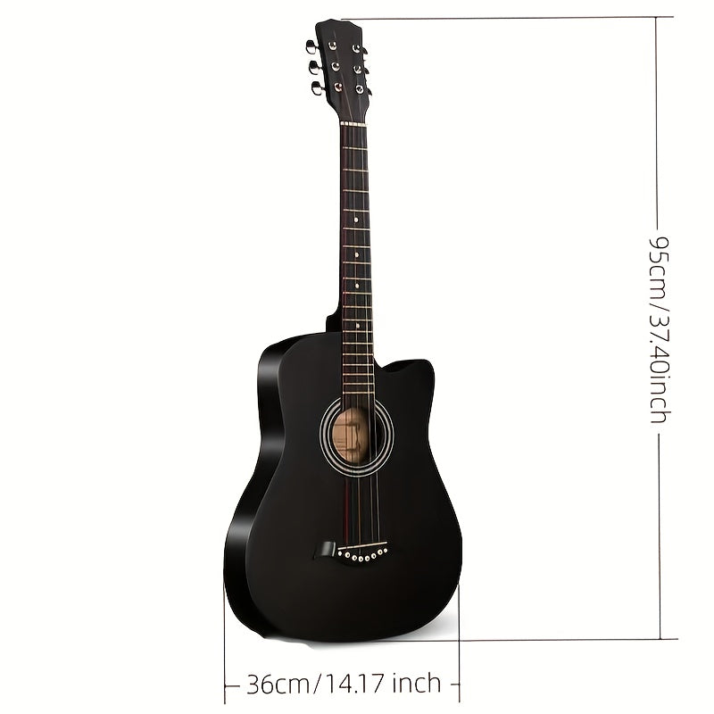 6 String Folk Guitar Basswood Panel Brass Strings