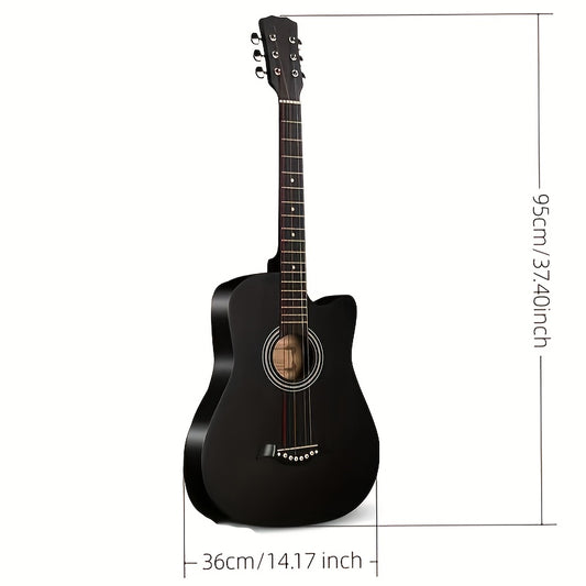 6 String Folk Guitar Basswood Panel Brass Strings