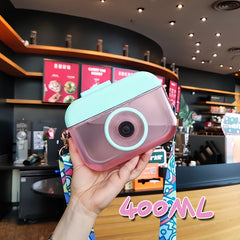 400ml Camera Cup Portable Plastic Water Bottle
