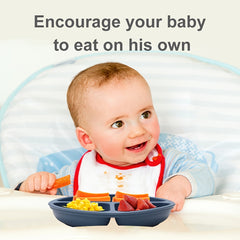 Safe Soft Silicone Baby Toddler Plate Dishwasher & Microwave Safe