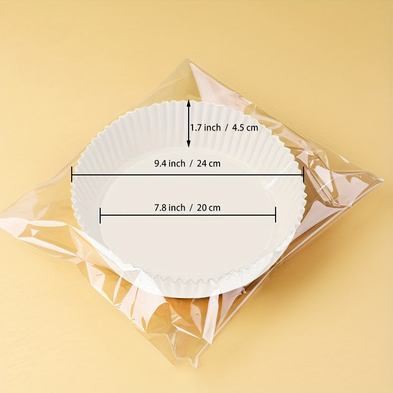 50pcs High Temp Air Fryer Liner Paper For Absorption - Disposable Baking Pads