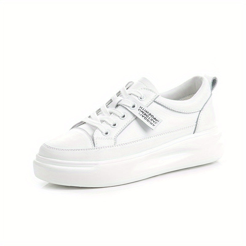 Women's Faux Leather Board Shoes Thick Bottom Sports Shoes