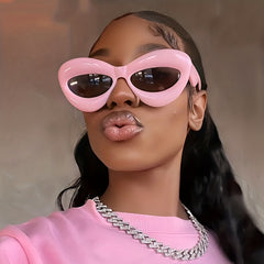 Cat Eye Vintage Sunglasses Thick Frame Funny Shade Eyewear