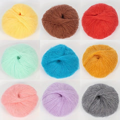 4pcs Wool Mohair Yarn Soft Fingering Crochet Knitting Threads
