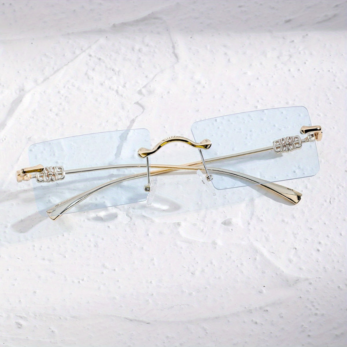 Vintage Rimless Sunglasses Thin Metal UV400