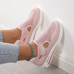 Women's Mesh Slip-On Platform Sneakers Thick Sole Casual Running Shoe