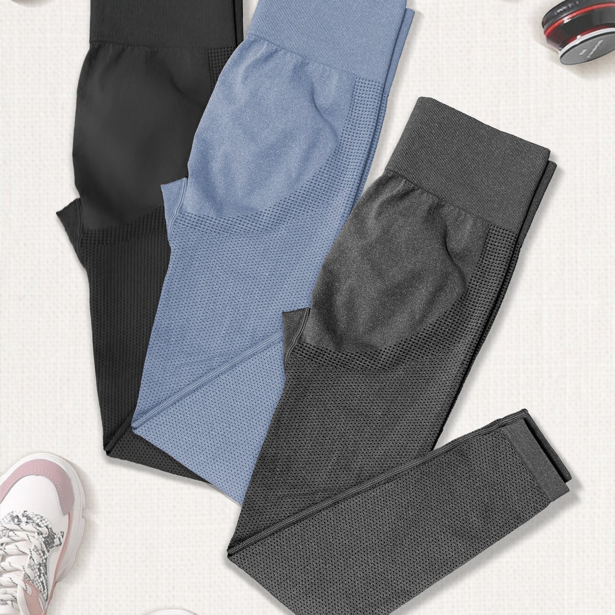 3Pcs High Waist Seamless Yoga Pants Slim Fit Leggings