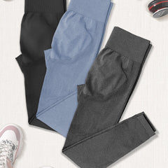 3Pcs High Waist Seamless Yoga Pants Slim Fit Leggings