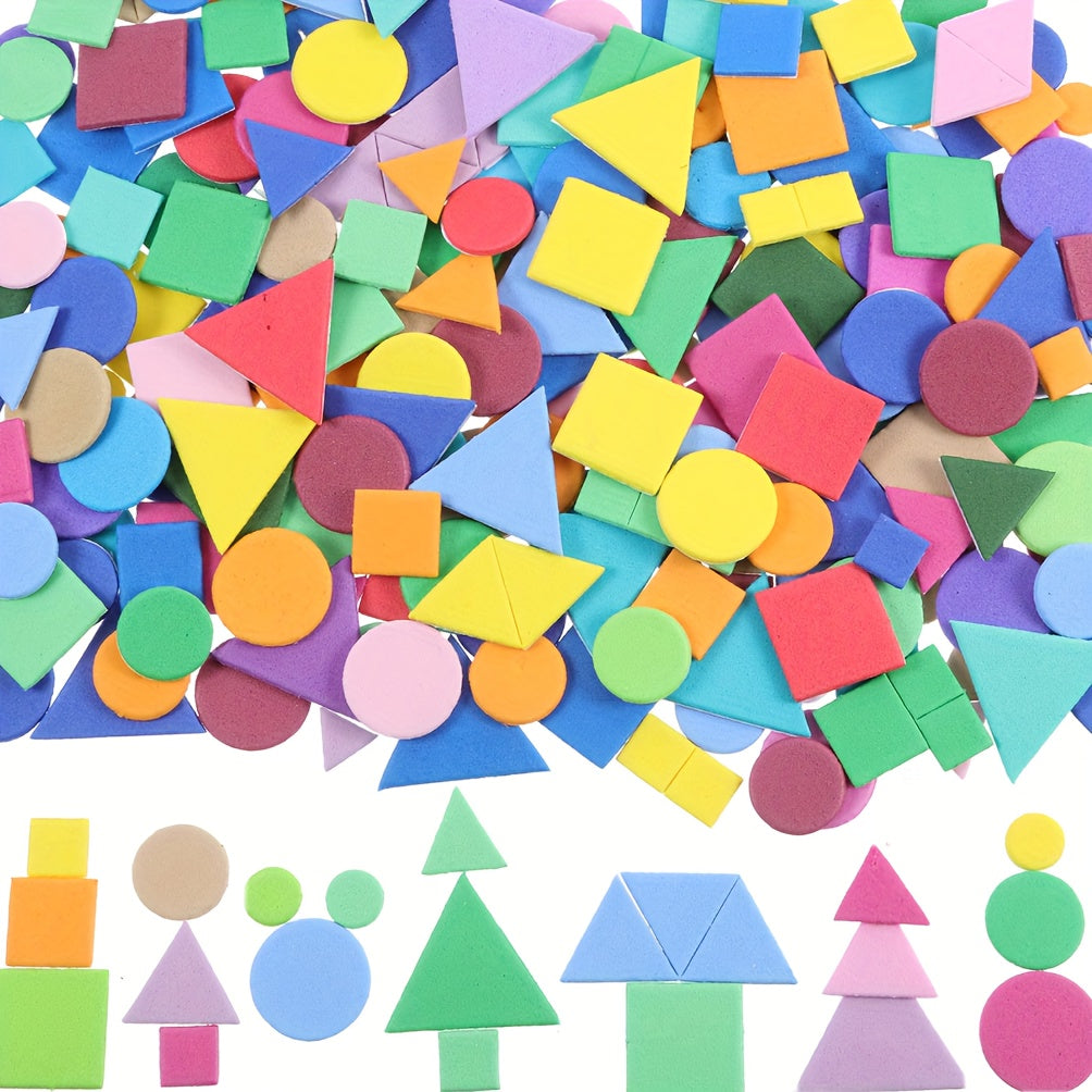 500pcs Geometric Letter Shape Foam Stickers Self-adhesive Craft Party Decoration