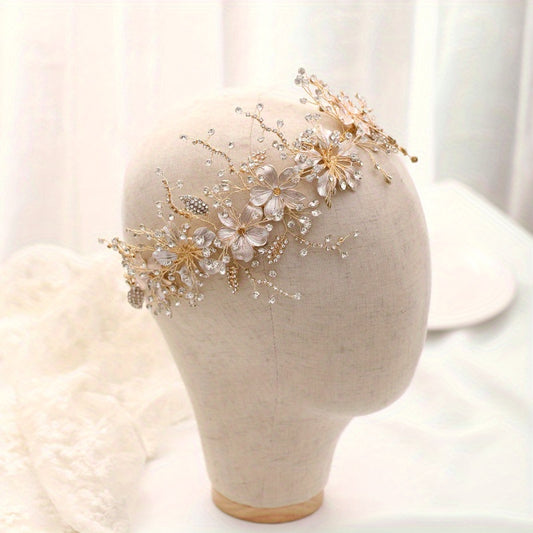 Bridal Floral Head Piece Rhinestone Headband Jewelry Hair Decoration