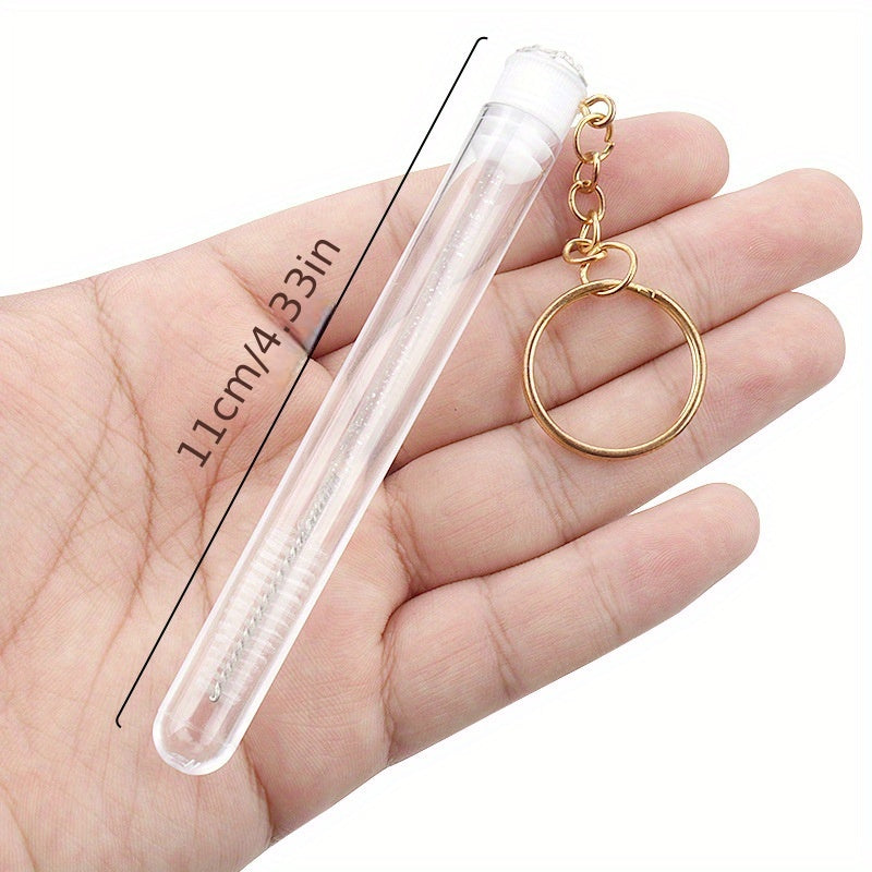 Mascara Wands Crystal Eyelash Spoolies Eyebrow Brush Reusable Key Chain Tube