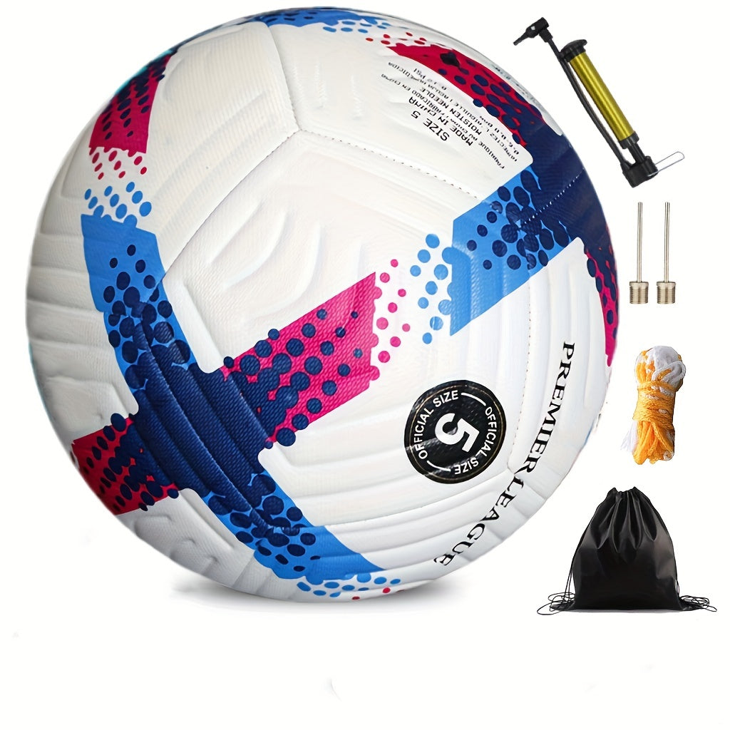 Classic No 5 PU Soccer Ball With Pump Standard Size 5 Football