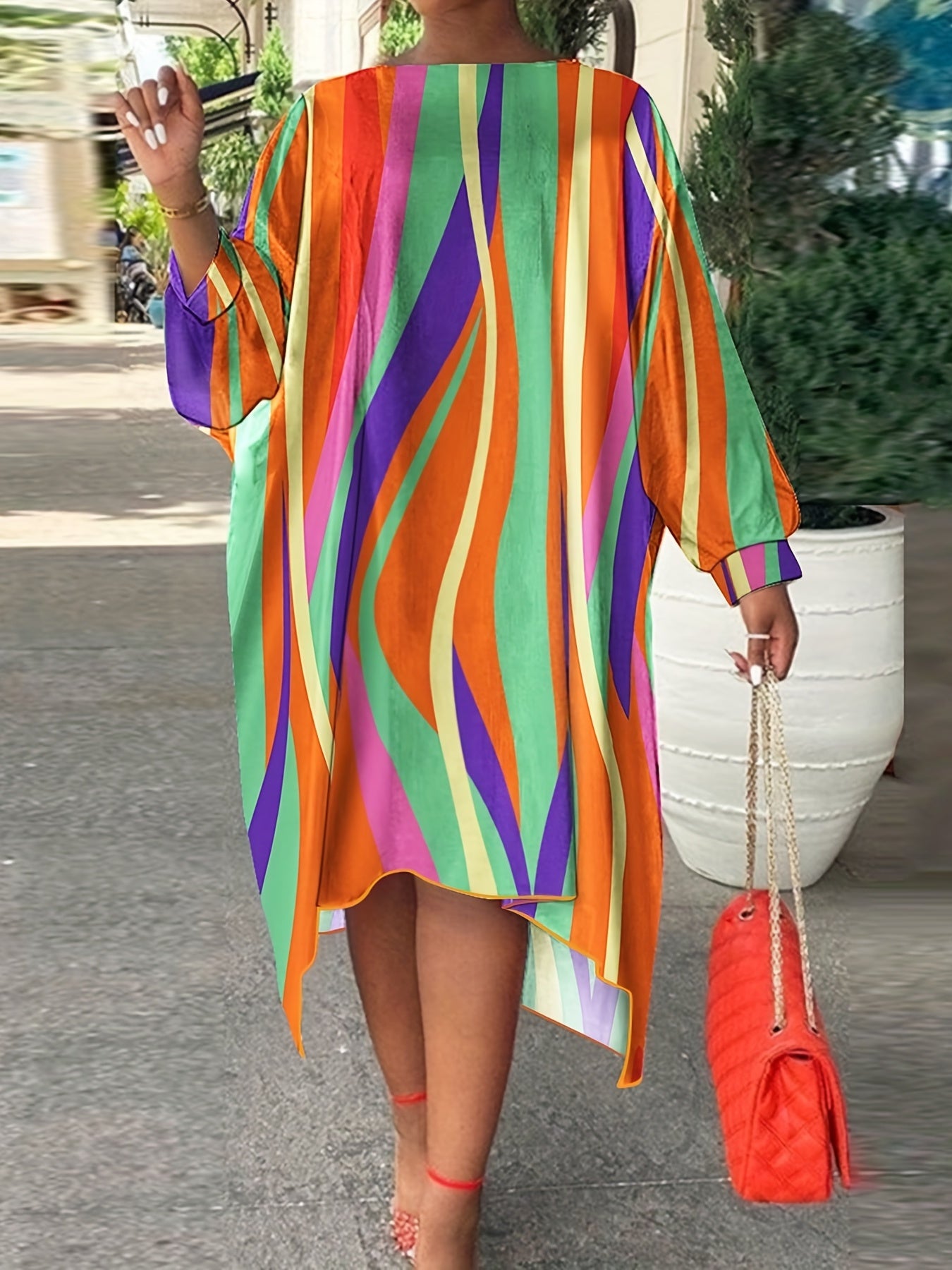  Multicolor Maxi Dress Loose Fit