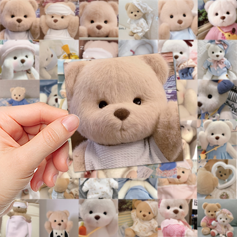50pcs Bear Doodle Doll Stickers Self Adhesive Waterproof Decorative Stickers