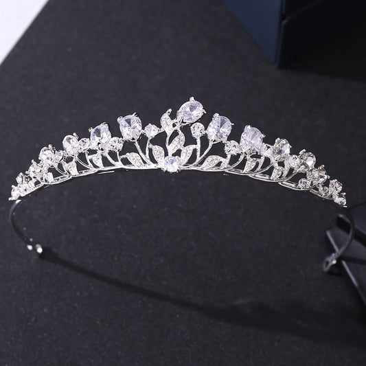 Zircon Golden Crown Hairband Headband Party Decorations Tiara