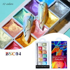 Metallic Nail Watercolor Paint Set for Macaron Designs
