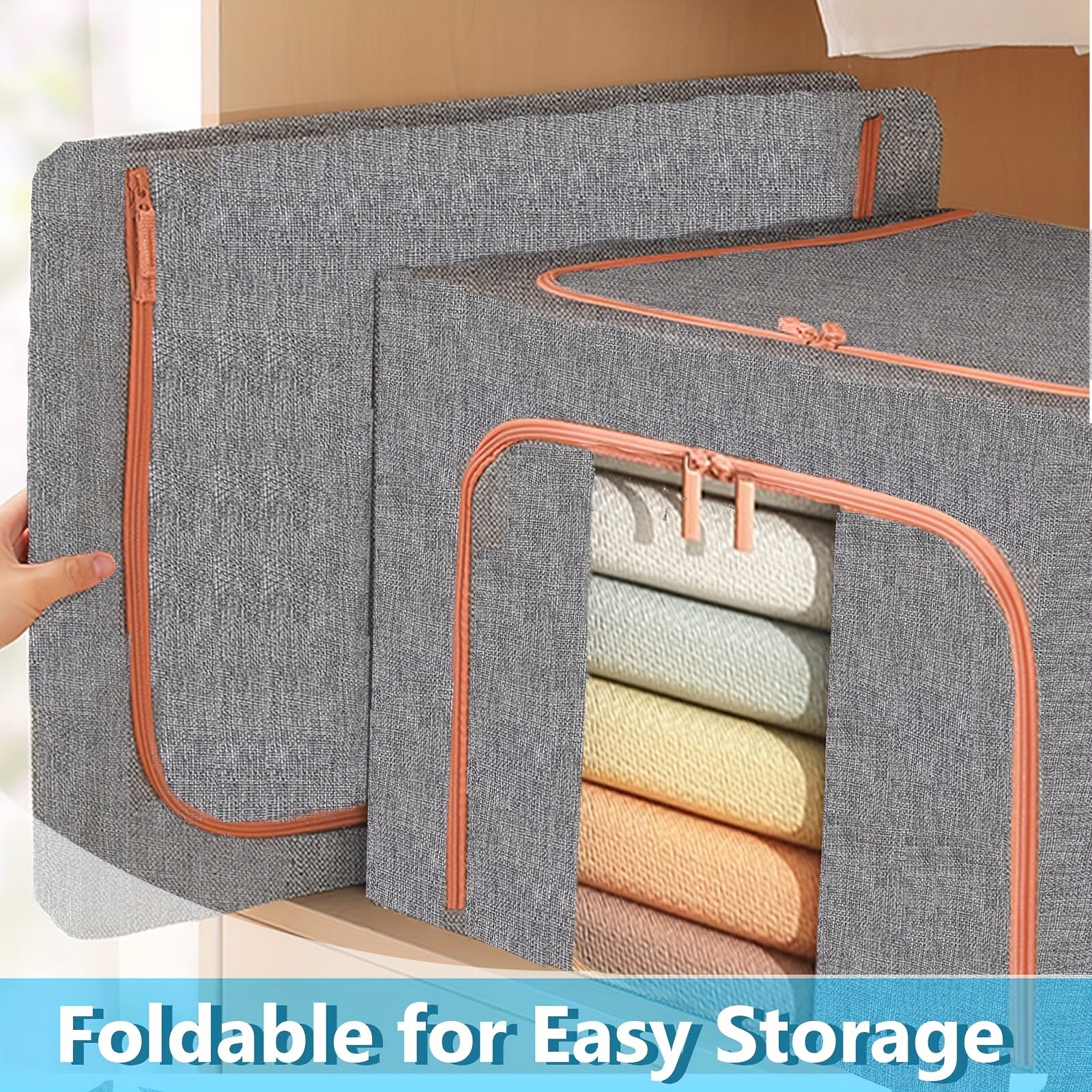 Large Capacity Clothes Storage Bags with Metal Frame