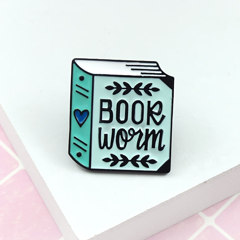 Bookworm Zinc Alloy Brooch For Birthday Gift