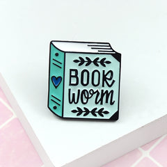 Bookworm Zinc Alloy Brooch For Birthday Gift