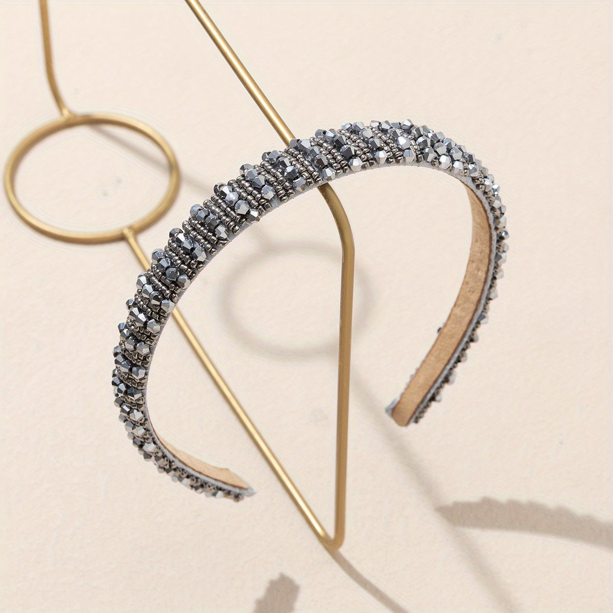 Baroque Crystal Beaded Headband Wide Head Hoop Glitter Headdress