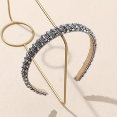 Baroque Crystal Beaded Headband Wide Head Hoop Glitter Headdress
