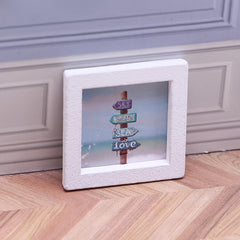 Mini Beach Theme Frame Wooden Mixed Paper Pattern for Dollhouse