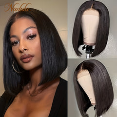 Short Bob Lace Front Wigs Human Hair Transparent Lace Closure Wigs