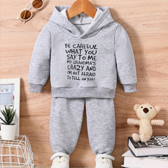Toddler Long Sleeve Sweatshirt Set Funny Letter Print 2pcs Outfit