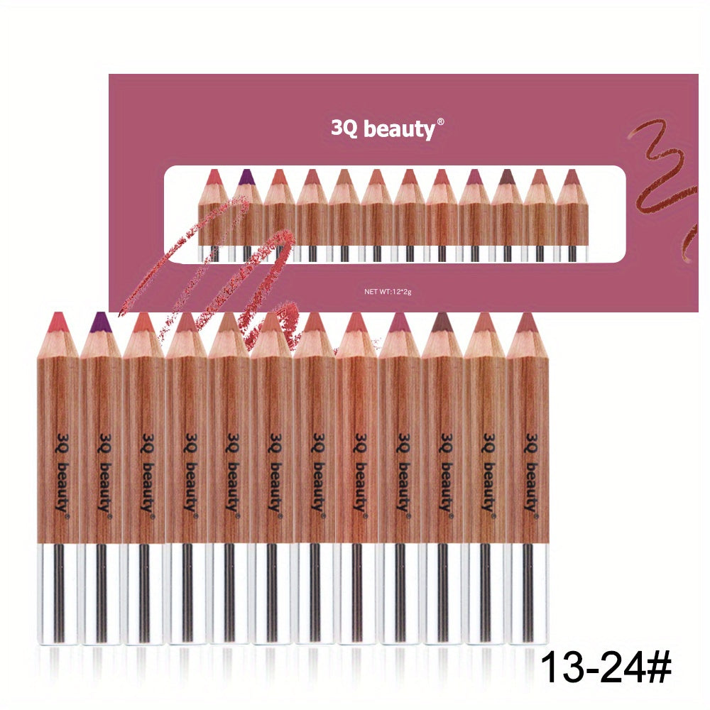12pc Velvet Lip Liner Set Waterproof Matte Lipstick Pen