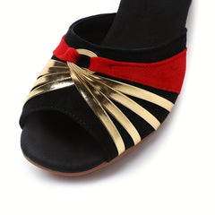 Women's Latin Dance Heels, Cross Strap & Ankle Strap Buckle