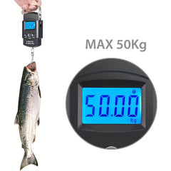 Portable Electronic Fish Scales Hanging Scale with Measuring Tape