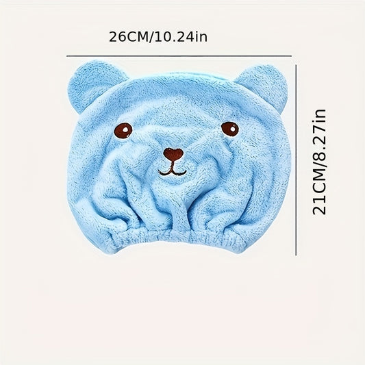 Embroidered Shower Cap & Microfiber Towel Set - Quick Dry Hair Wrap
