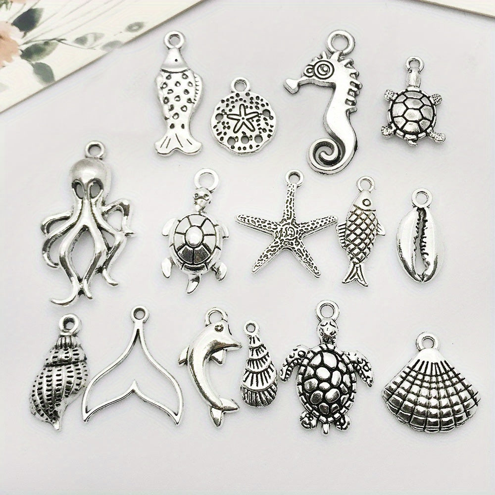 15pcs Tibetan Silver Metal Charms Pendants DIY For Jewelry Making