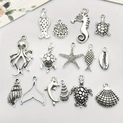 15pcs Tibetan Silver Metal Charms Pendants DIY For Jewelry Making