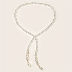 Faux Pearl Tassel Waist Chain Adjustable Pendant Chain Belt