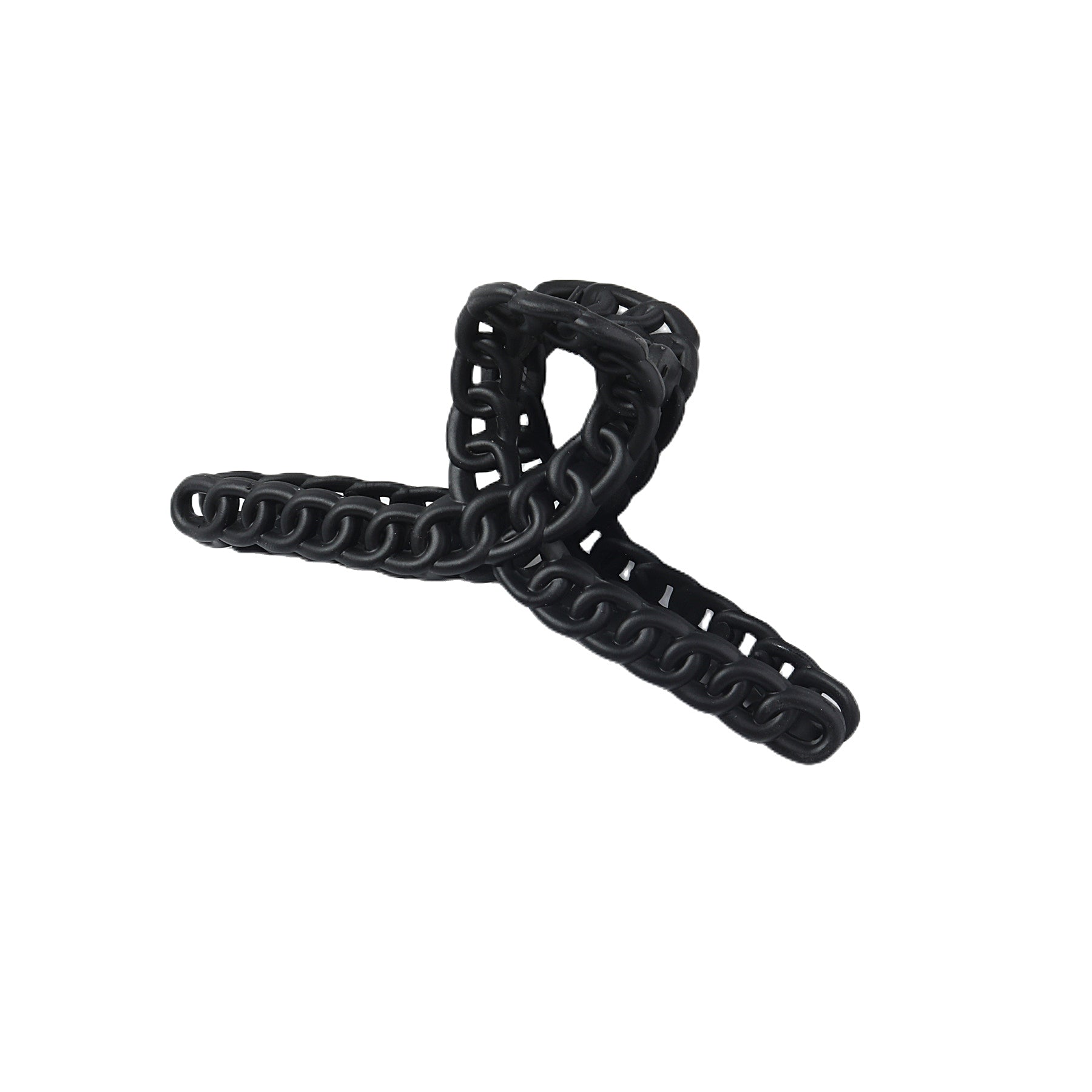 French Matte Hair Claw Champagne Cross Chain Plastic Hair Claw Clips