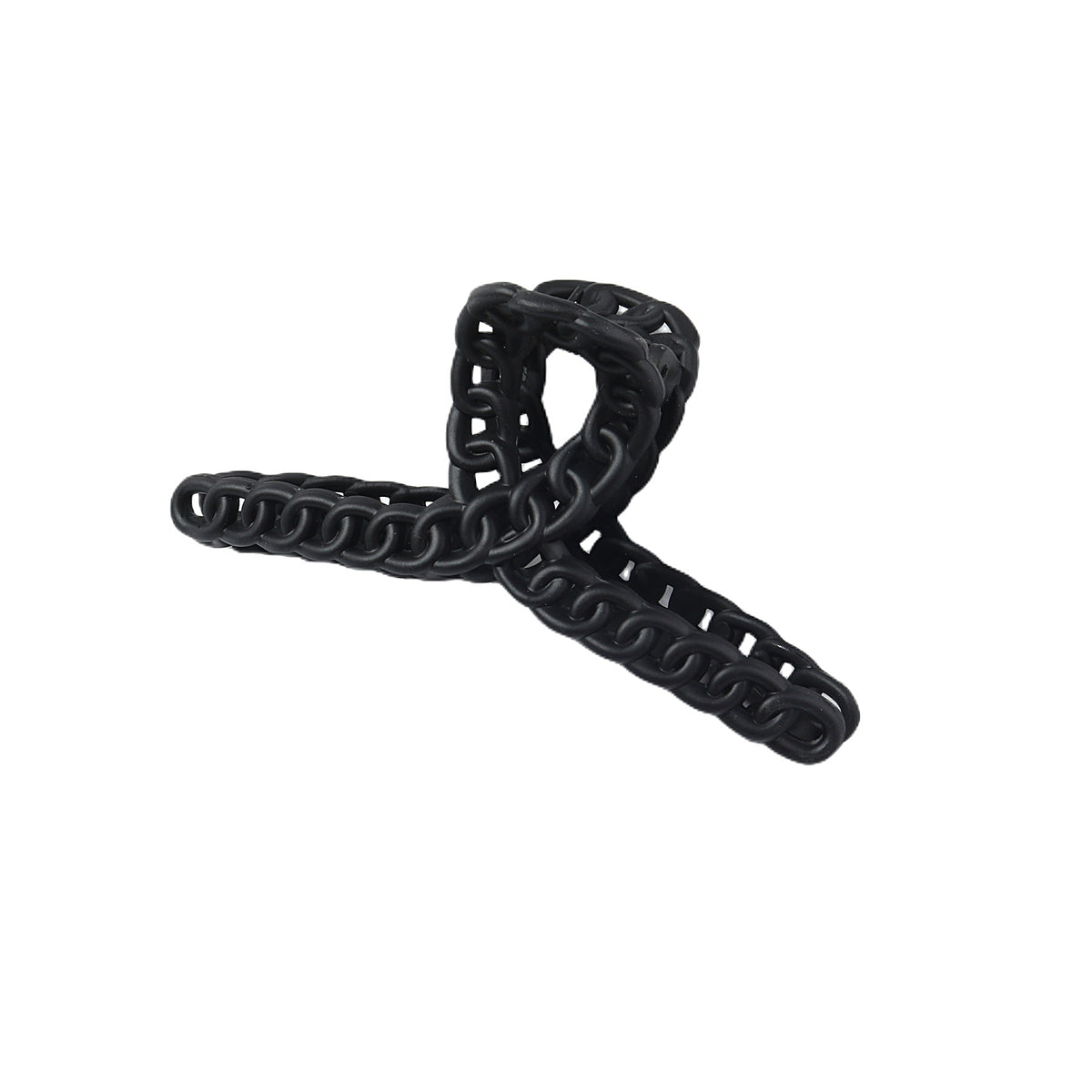 French Matte Hair Claw Champagne Cross Chain Plastic Hair Claw Clips