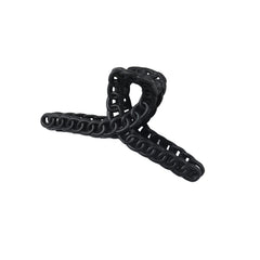 French Matte Hair Claw Champagne Cross Chain Plastic Hair Claw Clips