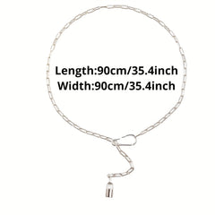 Punk Metal Waist Chain Hip Hop Hollow Belly Chain Lock Pendant