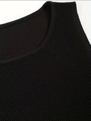 Solid Crop Top Beaded Detail Crew Neck