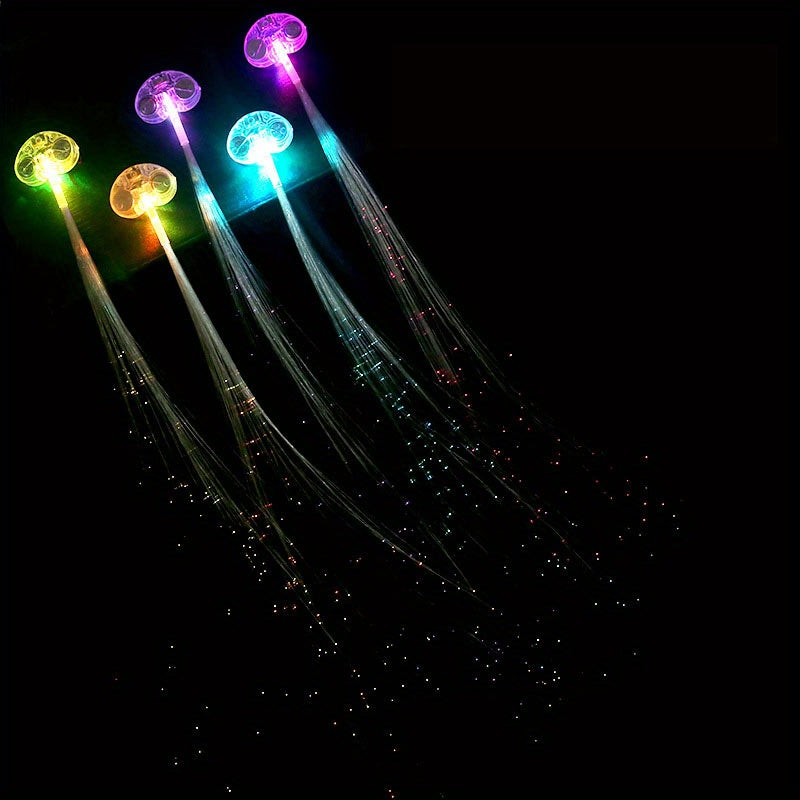 LED Glitter Hair Clip Colorful Butterfly Braid Prom Glow Accessories