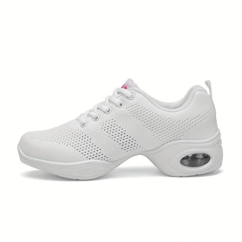 Women's Knitting Dance Shoes Air Cushion Bottom Soft Sole Walking Shoes