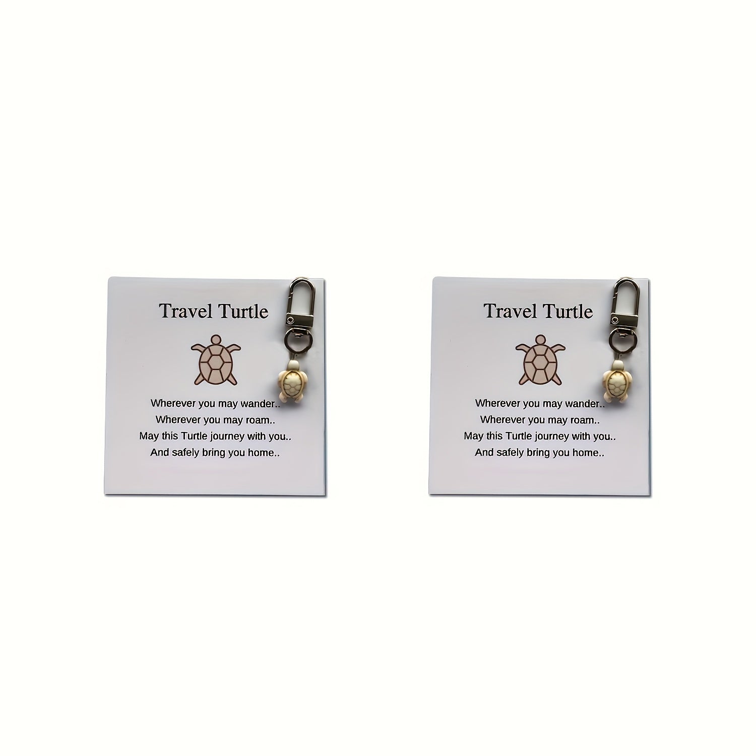 2pcs Mini Turtle Lucky Keychain Keyring Bag Charm Pendant Gift