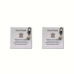 2pcs Mini Turtle Lucky Keychain Keyring Bag Charm Pendant Gift