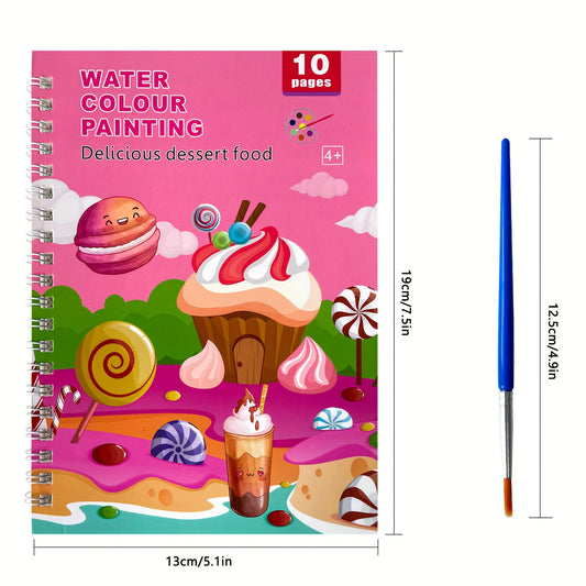 Kids Watercolor Coloring Book Set with Paints and Pens