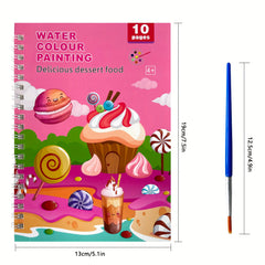 Kids Watercolor Coloring Book Set with Paints and Pens