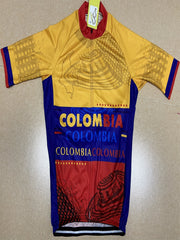 Colombian Letter Print Men's Zip Up Cycling Jersey